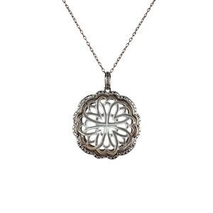 PAJ BB Rose Gold Tone Necklace 18" Chain Mother of Pearl Pendant